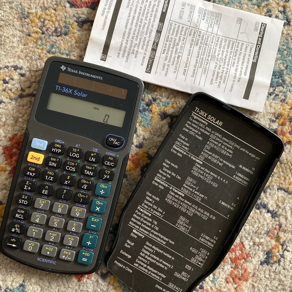 Texas instruments TI – 36X solar calculator
